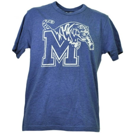 - NCAA Memphis Tigers Distressed Logo Mens Tshirt Tee Short Sleeve Blue White XL