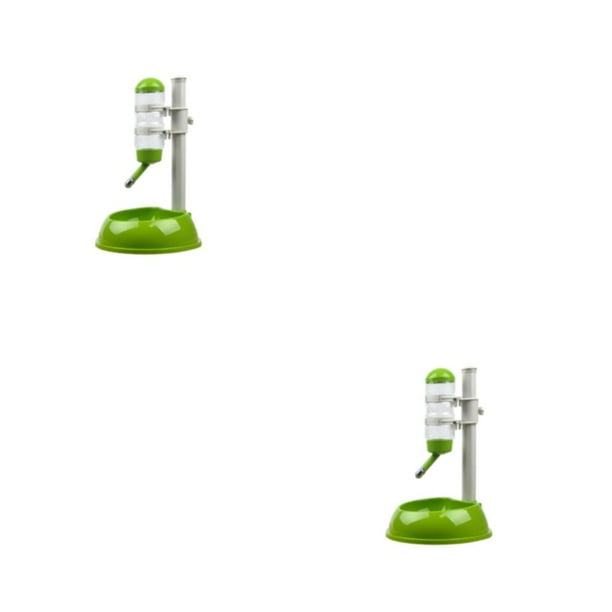 Greeniant Dispensador automático de botellas de agua, contenedor portátil de comida para mascotas, bebedero ligero, cuencos de alimentación Verde 23.8 × 23.8 × 39 cm 2piezas