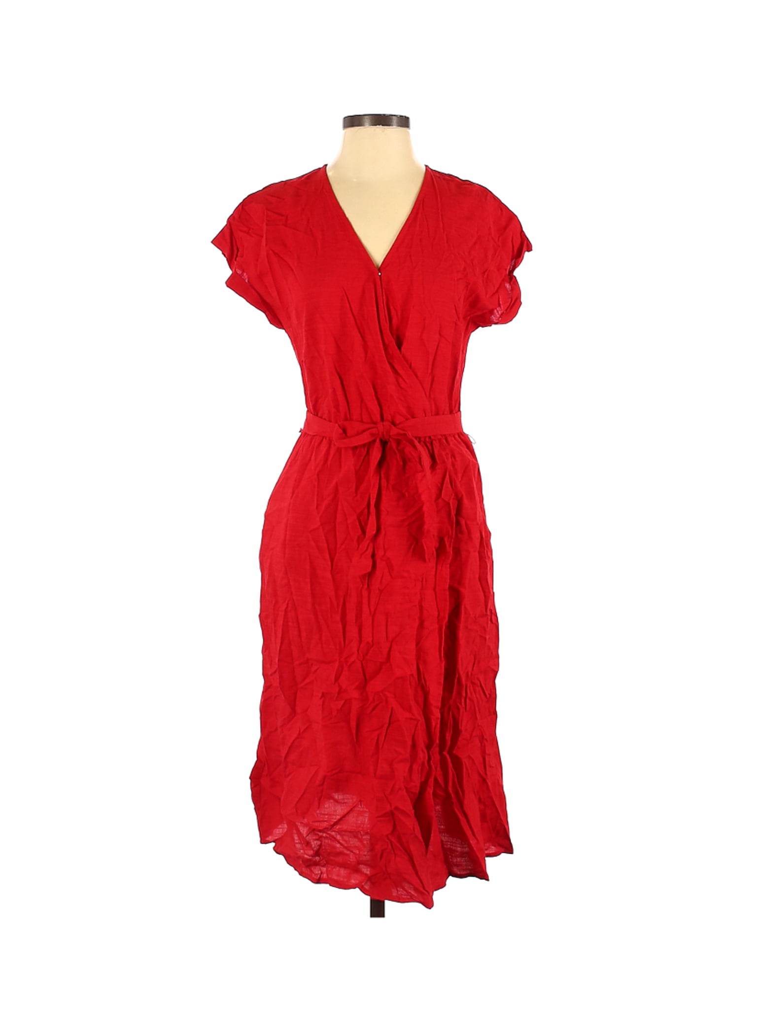 Universal Thread Women's Ruffle Short Sleeve Burning Rose Maxi Dress Size XS