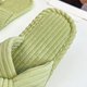 thumbnail image 3 of Zapatillas De Pana Zapatillas de pana con tiras cruzadas para mujer, antideslizantes, para interiores, para parejas (verde 38-39), 3 of 6