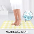 thumbnail image 6 of Bathroom Rugs Sets 3 Piece - Lemon Yellow Checkboard A Absorbent Non Slip Bath Mats, U-Shape Toilet Lid Cover, Contour Mat, Soft Washable Shower Mats Bath Rug Mat for Bathroom Tub Toilet, 6 of 7