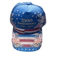 thumbnail image 2 of Adjustable Floral American Flag Baseball Cap Patriotic 250th Anniversary Vintage Hat, 2 of 3