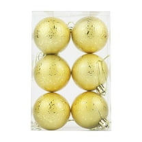Zhourta 6PCS Christmas Balls 2Inch Shiny Smooth Shatterproof Christmas Tree Ball Ornaments Hanging Ball for Christmas Tree Yellow Ball