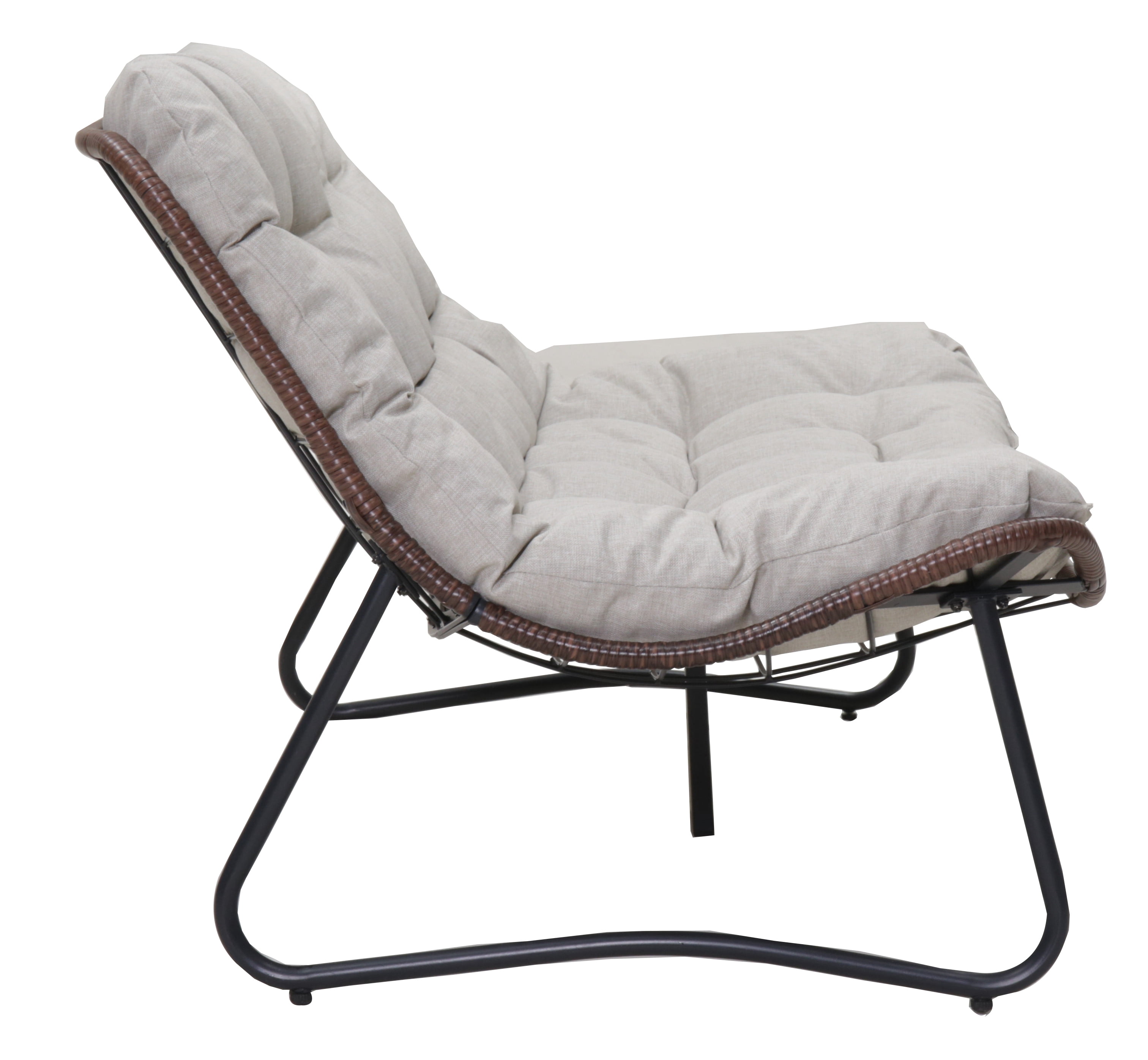 Outdoor Loveseat, Patio Wicker Loveseat, All-Weather Rattan Sofa with Thick Cushion, Rust-Proof Steel Frame, 50.8-Inch Width, Minimal Assembly for Garden Balcony Backyard Patio, Brown