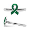 thumbnail image 2 of Sterling Silver Green Enameled Awareness Ribbon Ring, 2 of 4