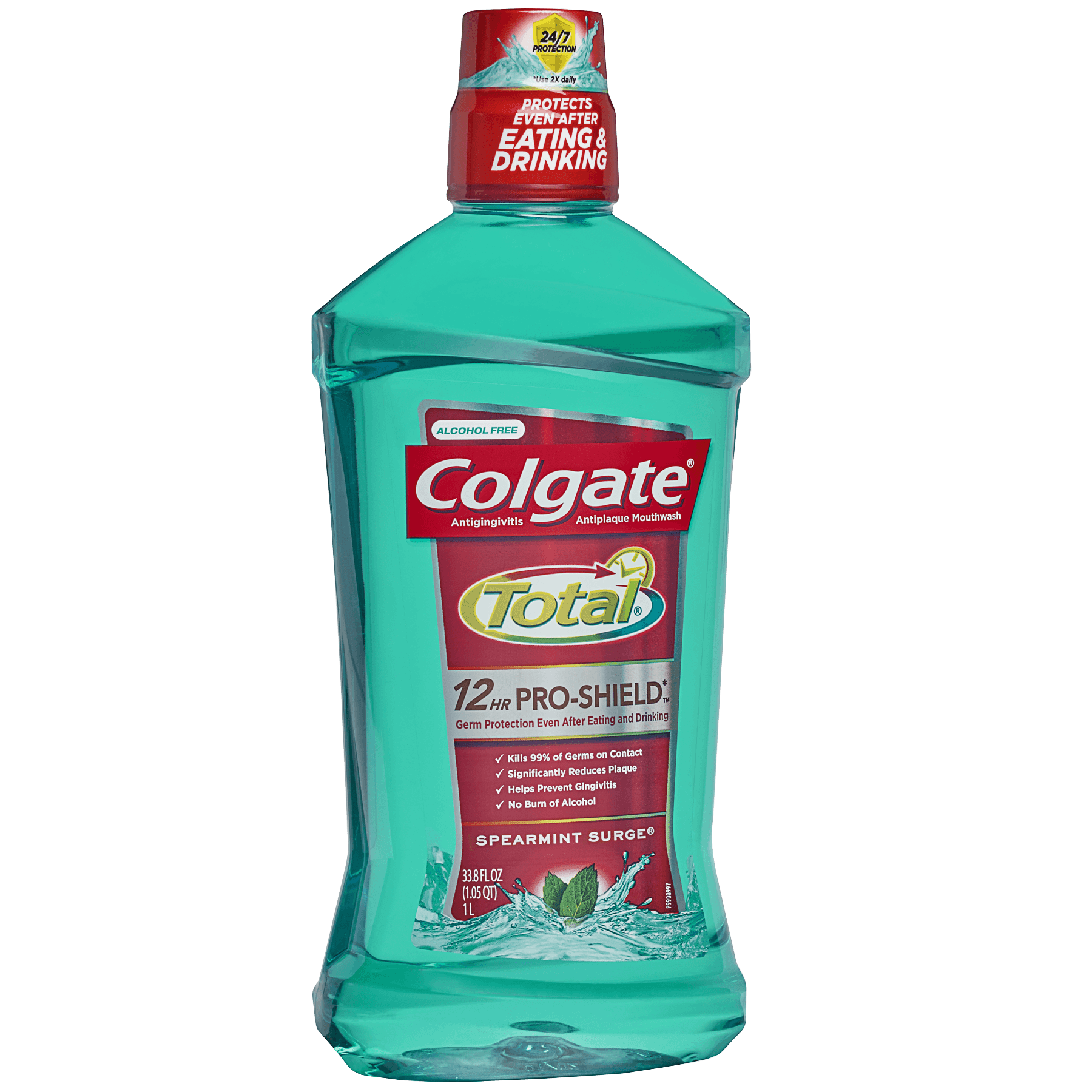 Colgate Total Pro-Shield Alcohol Free Mouthwash, Spearmint - 1L, 33.8 Fluid Ounce - image 2 of 4