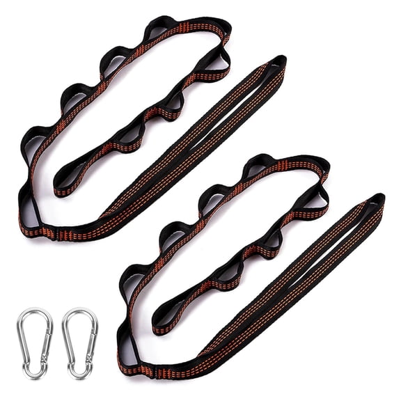 2Pcs Heavy Duty Hammock Straps, 300kg Capacity Polyester Tree Suspension Straps with Carabiners for Outdoor Camping