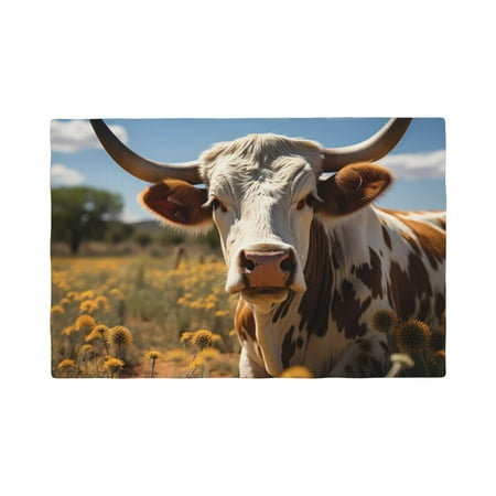 

Placemats Set of 4 Countryside Flower Cow Place mats for Dining Table Indoor/Outdoor Cute Heat Resistant Washable Table Mats(18 x 12 )