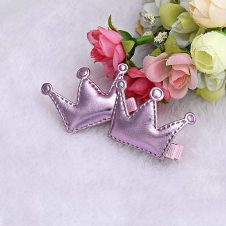 OkrayDirect 2PCS Hair Clips Girls Christmas Party Princess Leather Hair Style Buckle