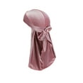 thumbnail image 1 of Velour Headwraps Assorted Colors Long Tail Pirate Multipurpose Head Scarf Elasticity Hat Windproof Single Layer Attractive Elasticity Comfortable Hair Bonnet Pink, 1 of 4