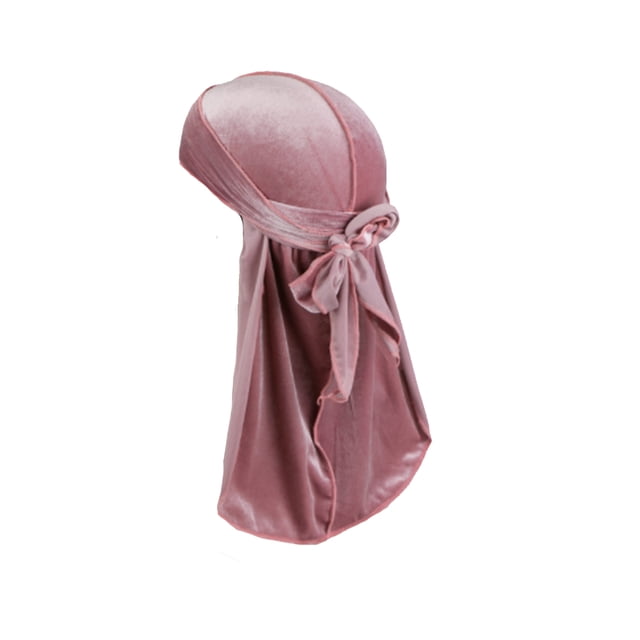 Velour Headwraps Assorted Colors Long Tail Pirate Multipurpose Head Scarf Elasticity Hat Windproof Single Layer Attractive Elasticity Comfortable Hair Bonnet Pink