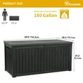thumbnail image 5 of Dextrus 180 Gallon Large Outdoor Storage XL Deck Box w/Divider for Patio Furniture,Outdoor Cushions, Garden Tools, Sports Equipment and Pool Supplies, Waterproof, Resin, Lockable, Black, 5 of 5