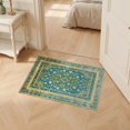 thumbnail image 2 of ODIKA 2'x3' Ultra-Soft Accent Mat, Mid Geometric Century Interlocking Shapes Abstract Hallway Teal None Washable, Bare feet friendly, Easy Care Indoor rug for Bedside, Footrest, 2 of 7