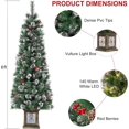 thumbnail image 2 of 6FT Potted Christmas Tree with 140 Warm LED Lights - Artificial Outdoor Festive Decorations with Ninja Light Box and Chalk Tree Body, 2 of 7
