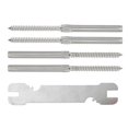 thumbnail image 3 of Wire Cable Wood Anchor 4Pcs Sturdy Stainless Steel Screws Ideal For DIY Cable Railing System 10X0.63X0.55CM High-strength Stainless Steel, 3 of 3