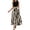 Beige, variant on Women’s Two-Tone Sleeveless Long Dress, Elastic Waist Graffiti Print Casual Dress, Breathable Imitation Cotton Everyday Dress, 1 Piece, Sizes S Through 2XL