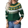 thumbnail image 5 of Halloween Womens Long Sleeve Sweater Pumpkin Pattern Long Sleeve Knit Sweater Crewneck Casual Pullover Top for Fall Pullover Sweaters for Women, 5 of 7