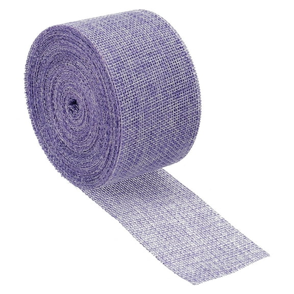 Uxcell 2 Inch x 11 Yards Jute Crafts Party Wrapping Decoration Burlap Fabric Ribbon Purple