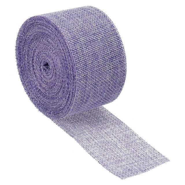 Unique Bargains 2 Inch x 11 Yards Jute Crafts Party Wrapping Decoration Burlap Fabric Ribbon Purple