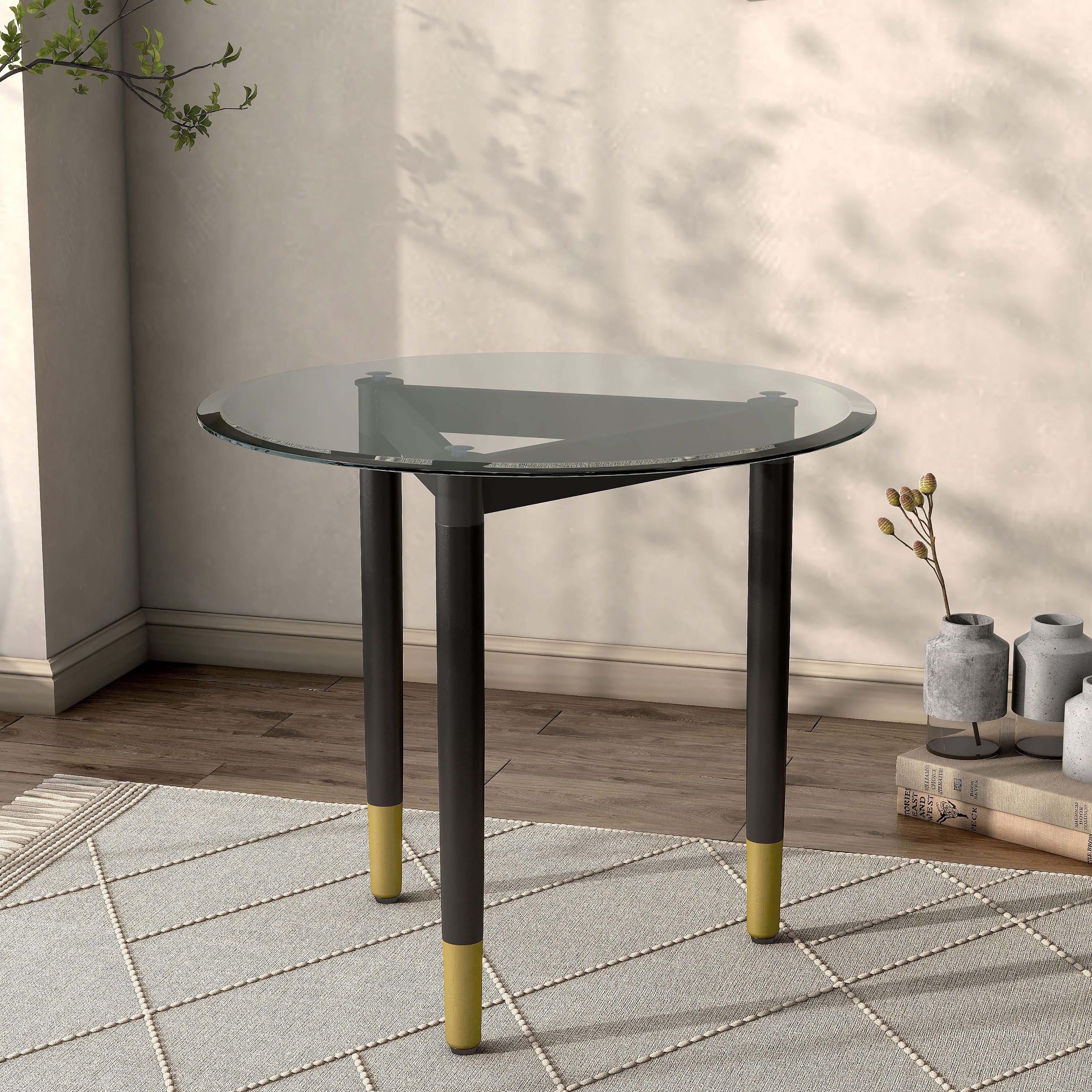 Furniture of America Modu Solid Wood Black Indoor End Table Base Legs