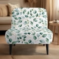 thumbnail image 2 of HELLHERO Leaf Dustproof Armless Accent Chair Cover with Stain Protection, Elastic Bottom Armless Accent Chair Protector, 2 of 8
