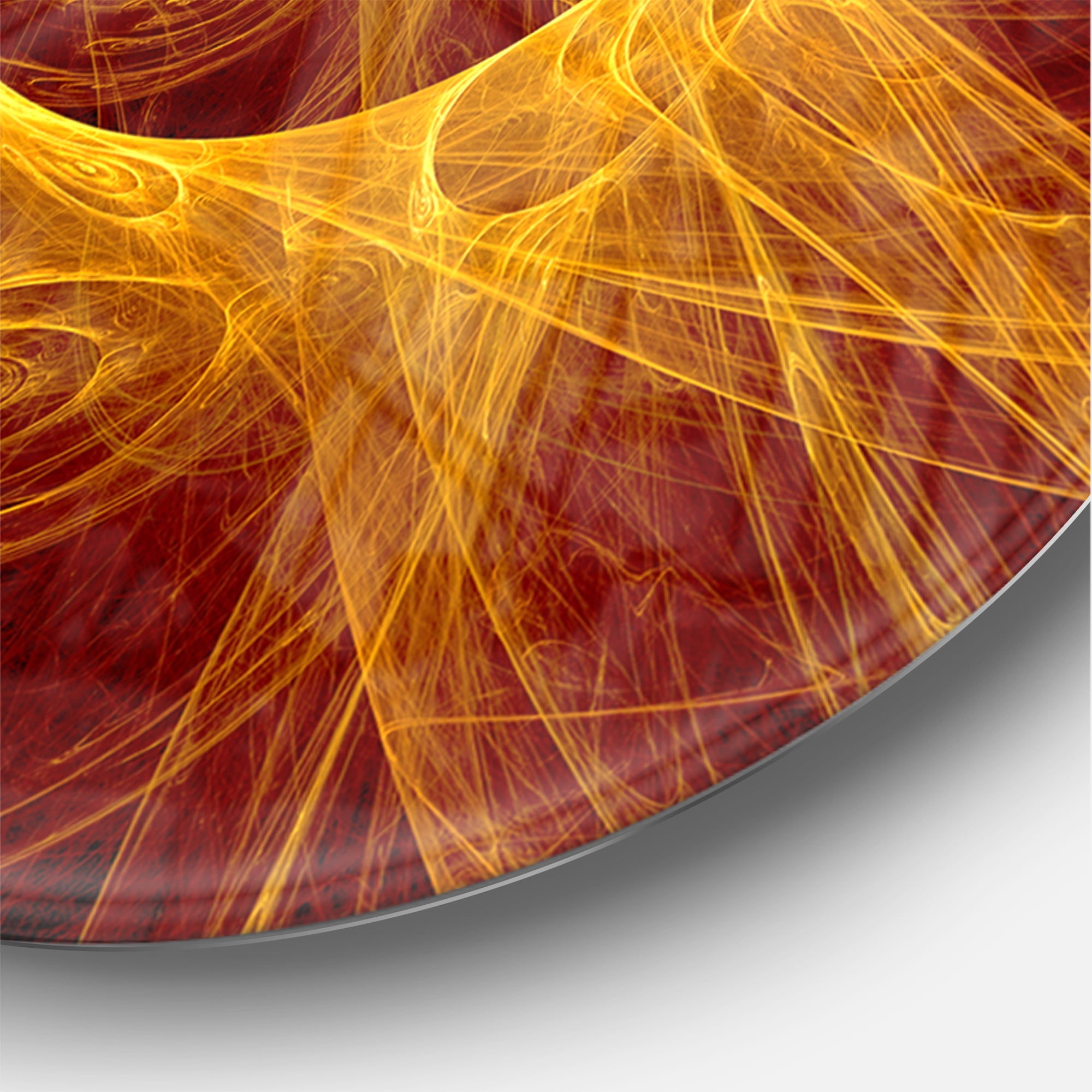 Designart 'The Flashing Yellow Flame ' Modern Wall Clock