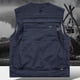 thumbnail image 4 of Ceisia Men's Loose Fit Outdoor Utility Vest Multi-Pocket Breathable Mesh Lining V-Neck Fishing Hiking Volunteer Waistcoat Gifts Navy 1X, 4 of 6