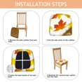 thumbnail image 4 of Fall Leaves Seat Covers for Dining Room Chairs Set Of 6,Stretch Printed Washable Chair Seat Cover with Elastic Ties and Button,Removable Waterproof Couch Cushion Covers, 4 of 6