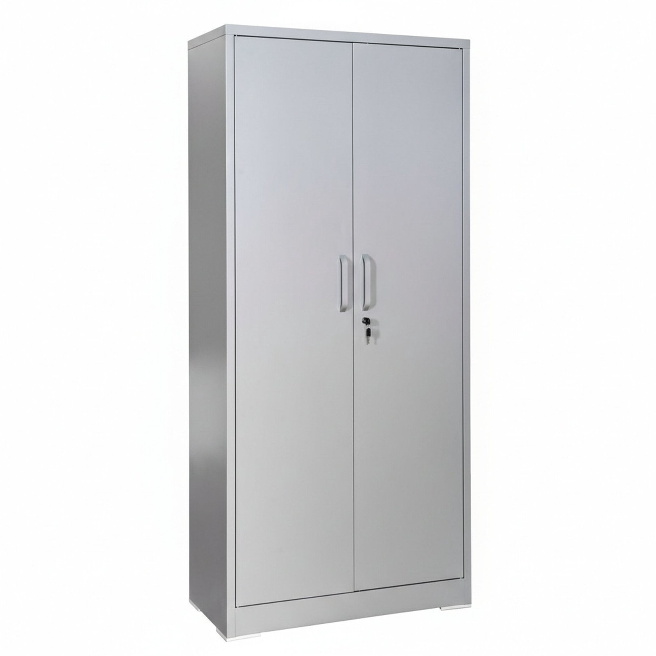 GDF Studio 71" Heavy-Duty Metal Storage Cabinet with Locking Doors & 4 Adjustable Shelves, Gray