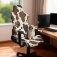 thumbnail image 2 of SCRAWLGOD Fur Pattern Cow Print Brown Beige 4 Pieces Gaming Chair Cover, Stretchable Computer Seat Cover with Armrest Cushion Removable Washable Rotating Chair Protective Slipcover, 2 of 7
