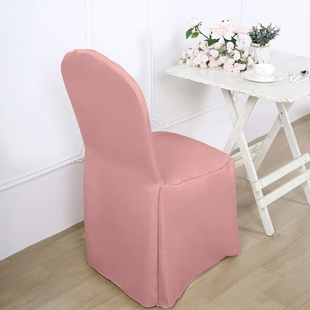 Efavormart Dusty Rose Polyester Banquet Chair Covers