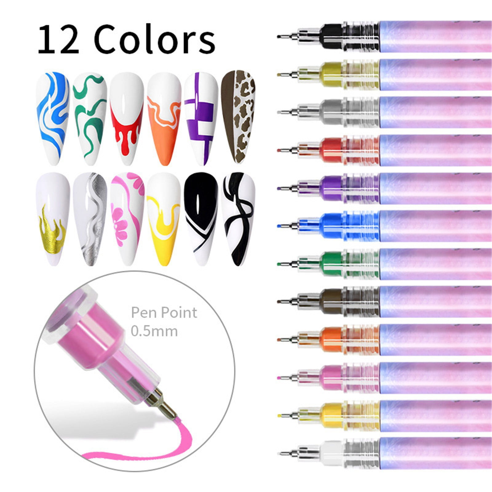 Nail Rings for Acrylic Nails Nail Pen Japanese Nail Gel Nail Pens for Kids Nail Design Polish Pen on Nail Holder Tape Dot Pen compatible with Machine Practice Hand Holder for Nails Nail