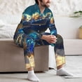 thumbnail image 7 of Naloa Sunshine Underwater Sand Turtle Men’s Pajamas Set - Long Sleeve Button Down Sleep Shirt and Pajama Bottoms Sleepwear Set-Medium, 7 of 7