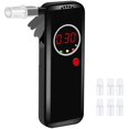 thumbnail image 3 of Probador de alcohol, analizador de aliento digital portátil, detector de aliento de alcohol profesional con pantalla LCD digital roja + boquillas adicionales de 6 piezas (negro), 3 of 5