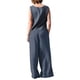 thumbnail image 5 of Sunloudy - Conjunto de pantalones casuales para mujer, color sólido, cuello redondo, sin mangas, cierre de botones, pantalones de pierna ancha Sunloudy  S M L XL XXL, 5 of 7