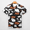 thumbnail image 3 of Black Halloween Background with Pumpkin Men Zipper T-shirt Summer Casual Short Sleeve T-shirt Top, 3 of 7