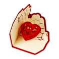 thumbnail image 6 of TAILTOSS Red Carved Greeting Card Handmade for Holiday Use with Meticulous Hollow Cut Design, 6 of 7