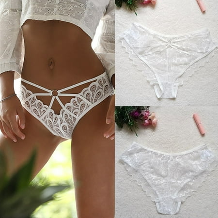 

Cathalem for Women Lingerie Set Transparent Lace Briefs Panties Women s Night Bra Bust up Underwear White X-Large