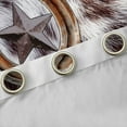 thumbnail image 3 of jejeloiu Farm Cattle Pattern Blackout Curtains Set of 2 (52x84 Each),Retro Horseshoe Cowhide Window Curtains,Rustic Barn Door Curtains and Drapes For Boys Kids,Ultra Soft Home Decor, 3 of 6