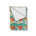 thumbnail image 2 of Floral Soft Flannel Fleece Throw Blanket, Doodle Style Whimsical Pattern of Flowers Rich in Color Freshness of Spring Theme, Cozy Plush for Indoor and Outdoor Use, 50" x 70", Multicolor, by Ambesonne, 2 of 6