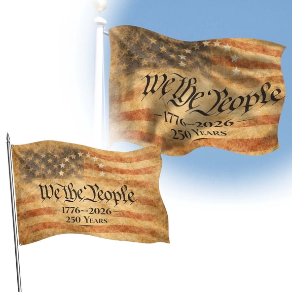 America 250 Flag – 250th Anniversary USA Double Sided 3-Ply Outdoor Flag, We The People 1776-2026 Patriotic Yard & House Banner for 4th of July