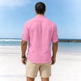thumbnail image 4 of Gamivast Linen Henley Shirts for Men Band Collar Long Sleeve Boho Vacation Casual Shirts Loose Fit Solid Breathable Long Sleeve Work Shirts Spring Tops, 4 of 8