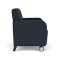 thumbnail image 2 of Siena Reception Oversize Guest Chair / Casters / Black Wood / Blue / Dark Blue, 2 of 5