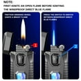 thumbnail image 7 of HauiWeiLyai Flame Lighter With 5 Flints Blue Visible Compartment Windproof Butane Gas Lighter Adjustable Soft Flame And Flame 2-in-1 Refillable Butane Lighte, Cigarette Lighters, Kitchen, Gift, 7 of 7