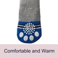 thumbnail image 3 of 4pcs Calcetines de Perro Tejidos Antideslizantes con Refuerzo de Goma Protector de Patas de Oso para Uso Interior, Gris + Azul, M, 3 of 7