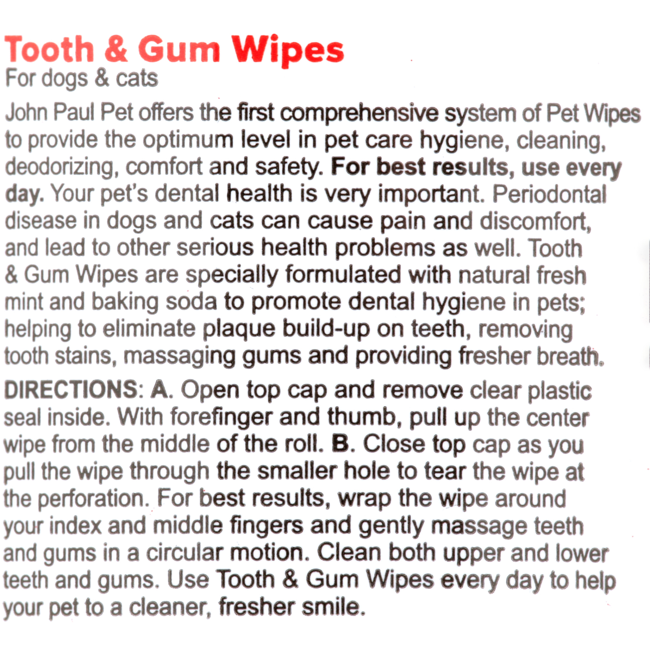 Tooth & Gum Pet Wipes