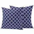 thumbnail image 2 of Pack of 2 Outdoor Pillow Covers 18x18 Inch Waterproof Quatrefoil Moroccan Pattern Throw Pillow Covers,Decorative Couch Pillow Shams Protectors Geometric Blue Morocco Patio Pillowcases Cushion Covers, 2 of 8