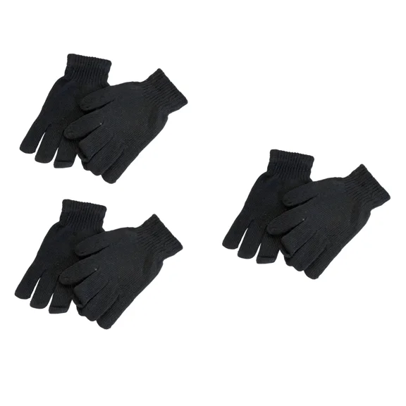 PURELY- 3 Pair Acrylic Knit Multi Purpose Home Repair Garden Gloves Hand Protector