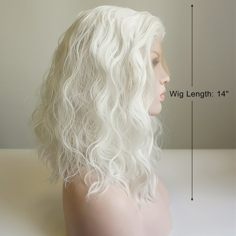 White Girl Lace Front Wig Girl Mono Large Synthetic Lace Front Wig