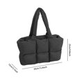thumbnail image 2 of Diconna Women's Tote Shoulder Bags Square Bread Grid Rebound Soft Strap Large Capacity Zip-Up Bags, 2 of 5